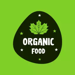Vibrant Green Leaf Symbolizing Fresh Organic Food Logo Template