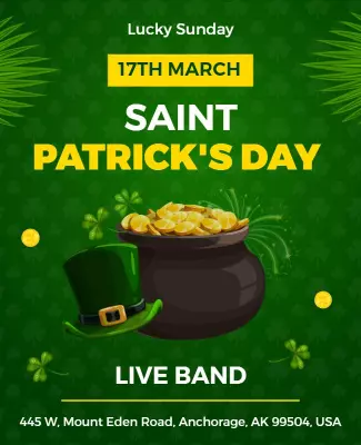 Vibrant Green Leprechaun Party for Saint Patrick's Day Poster Template