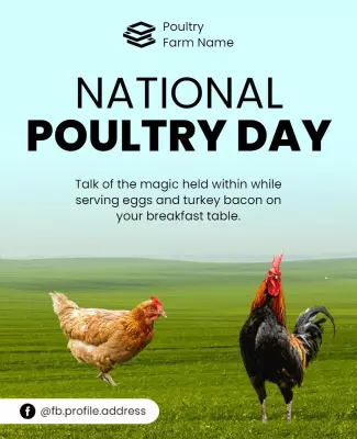 Vibrant Green National Poultry Day Celebration Poster Template