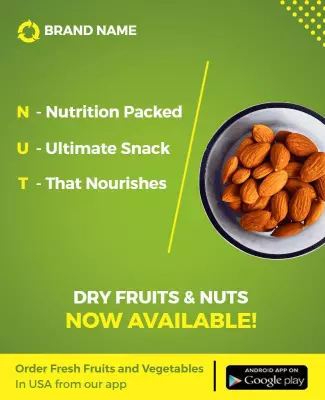Vibrant Green Nutritious Dry Fruits and Nuts Poster Template