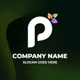 Vibrant Green P Letter Design Representing Eco-Friendly Branding Logo Template
