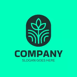 Vibrant Green Plant Logo Symbolizing Eco-Friendly Company Logo Template