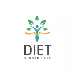 Vibrant Green Plant Symbolizing Healthy Diet Choices Logo Template