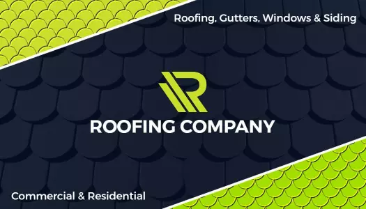 Vibrant Green Roofing Company Professional Visiting Card Template