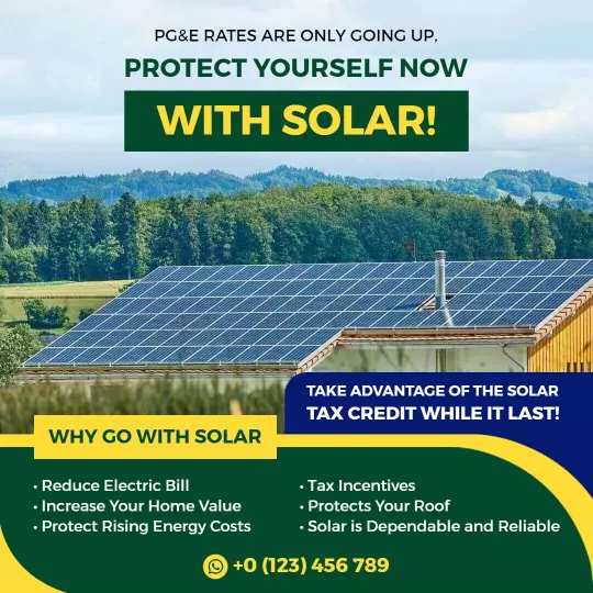 Vibrant Green Solar Energy Savings Promotion Ad Template