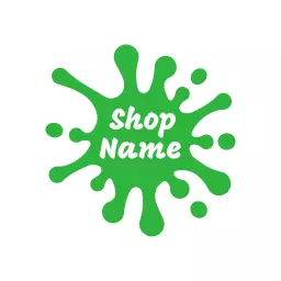 Vibrant Green Splatter Design Ideal for Slime Shop Logo Template