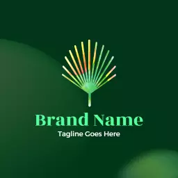 Vibrant Green Watercolor Leaf Design Representing Nature Logo Template