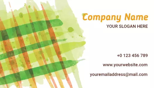 Vibrant Green Watercolor Stripes Professional Business Card Template