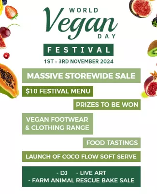 Vibrant Green World Vegan Day Festival Sale Poster Template