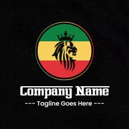 Vibrant Green, Yellow, and Red Reggae Music Culture Logo Template