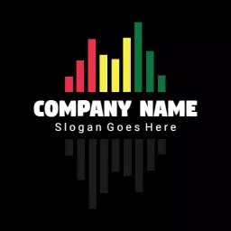 Vibrant Green, Yellow, and Red Sound Wave for Reggae Culture Logo Template