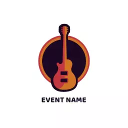 Vibrant Guitar Design Representing Music Event Logo Template