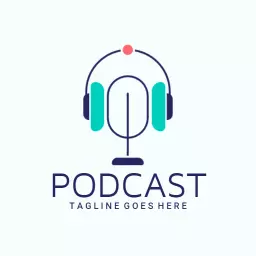 Vibrant Headphones Representing Engaging Podcast Experiences Logo Template