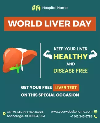 Vibrant Health Awareness World Liver Day Promotion Poster Template