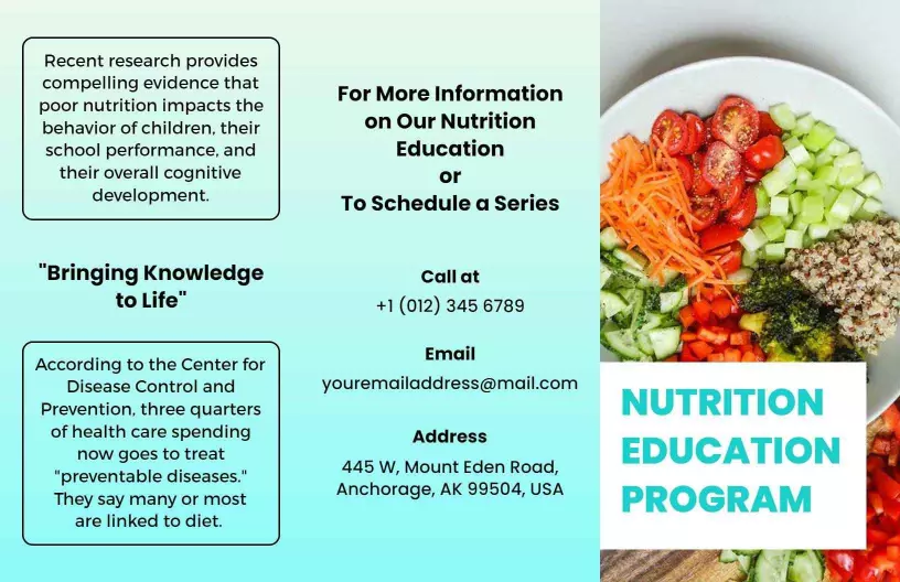 Vibrant Healthy Eating Nutrition Education Program Brochure Template