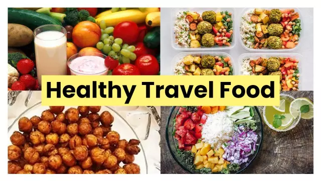 Vibrant Healthy Travel Food Ideas YouTube Thumbnail Template