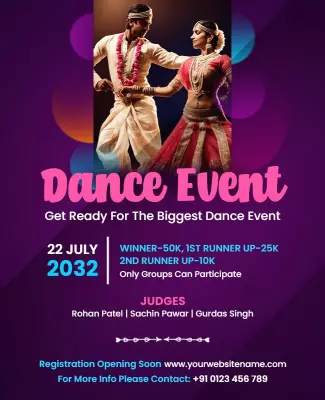 Vibrant High-Energy Dance Competition Event Poster Template
