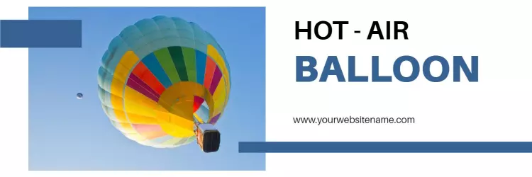 Vibrant Hot Air Balloon Against Clear Sky Twitter Banner Template
