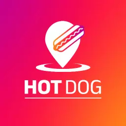 Vibrant Hotdog Icon with Location Symbol for Food Lovers Logo Template