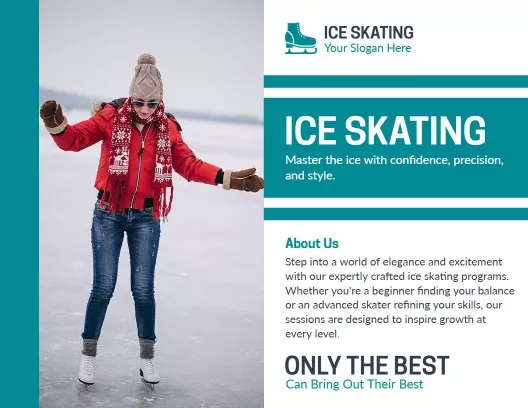 Vibrant Ice Skating Skills and Programs Training Brochure Template