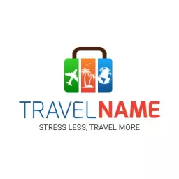 Vibrant Iconic Suitcase Design Representing Travel Adventures Logo Template