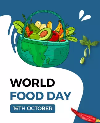Vibrant Illustrated World Food Day Celebration Poster Template