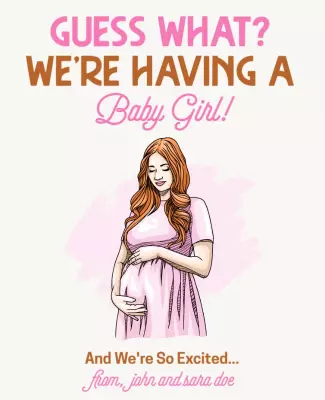 Vibrant Illustration of Exciting Pregnancy Announcement Flyer Template