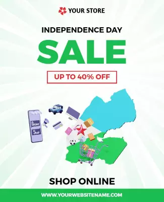 Vibrant Independence Day Sale Promotion Poster Template