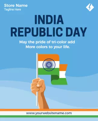 Vibrant Indian Flag Celebration for Republic Day Poster Template