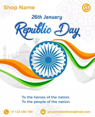 Vibrant Indian Republic Day Celebration Poster Template