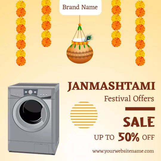Vibrant Janmashtami Festival Sale for Home Appliances Ad Template