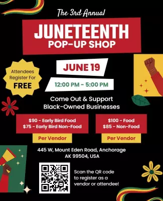 Vibrant Juneteenth Celebration Black-Owned Business Pop-Up Poster Template