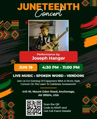 Vibrant Juneteenth Concert Celebration Poster Template