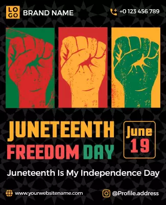 Vibrant Juneteenth Freedom Celebration Poster Template