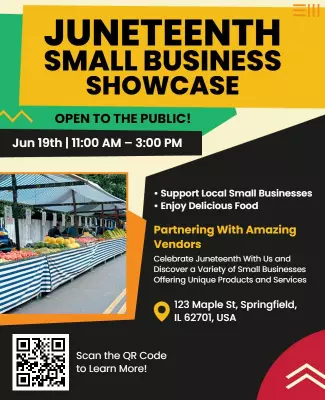 Vibrant Juneteenth Small Business Showcase Event Poster Template