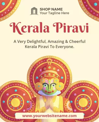 Vibrant Kerala Piravi Celebration Festival Poster Template