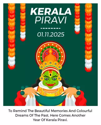 Vibrant Kerala Piravi Festival Celebration Poster Template
