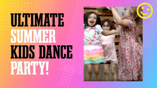Vibrant Kids Dance Party Summer YouTube Thumbnail Template