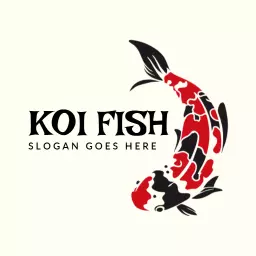 Vibrant Koi Fish Design Representing Marine Animal Theme Logo Template