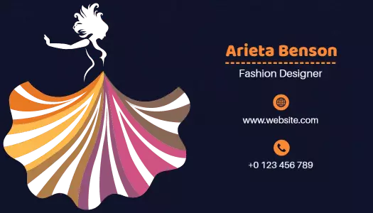 Vibrant Laser Cut Fashion Designer Business Card Template