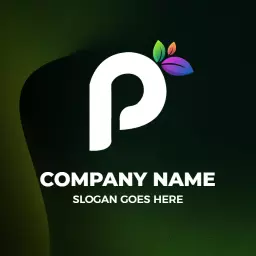 Vibrant Leaf Accents Design Featuring P Letter Logo Template