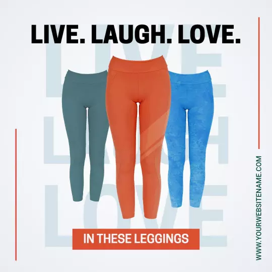 Vibrant Leggings Collection with Live Laugh Love Message Ad Template