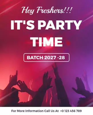 Vibrant Lights Freshers Party Celebration Poster Template