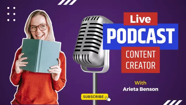 Vibrant Live Podcast Content Creator YouTube Thumbnail Template