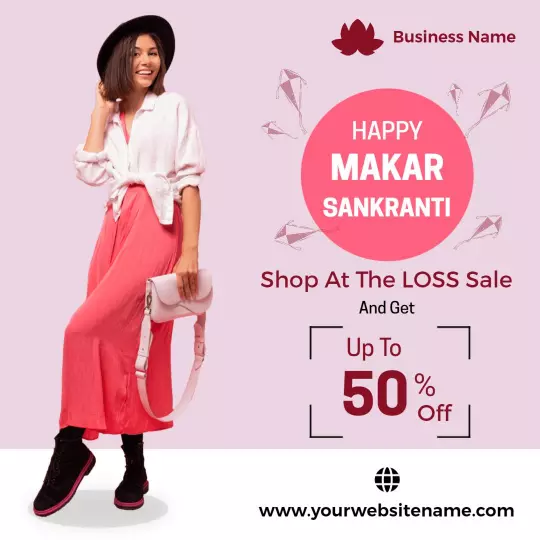 Vibrant Makar Sankranti Festival Sale Advertisement Ad Template