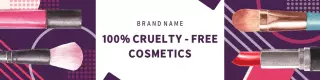 Vibrant Makeup Brushes and Purple Background Beauty Banner Template