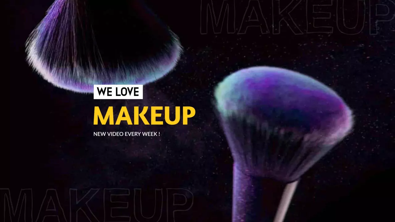 Vibrant Makeup Brushes with Colorful Effects YouTube Banner Template