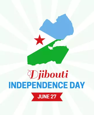 Vibrant Map Design for Djibouti Independence Day Poster Template