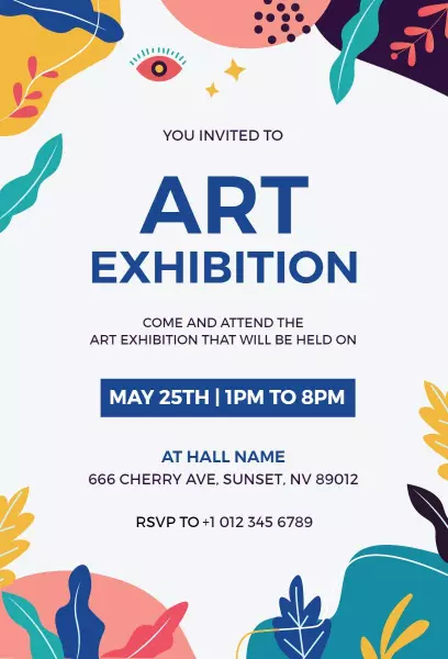 Vibrant Modern Art Exhibition Creative Showcase Invitation Template