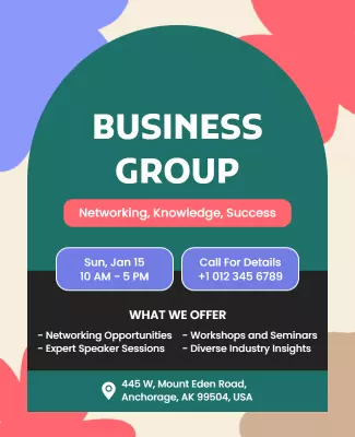Vibrant Modern Business Networking Event Poster Template